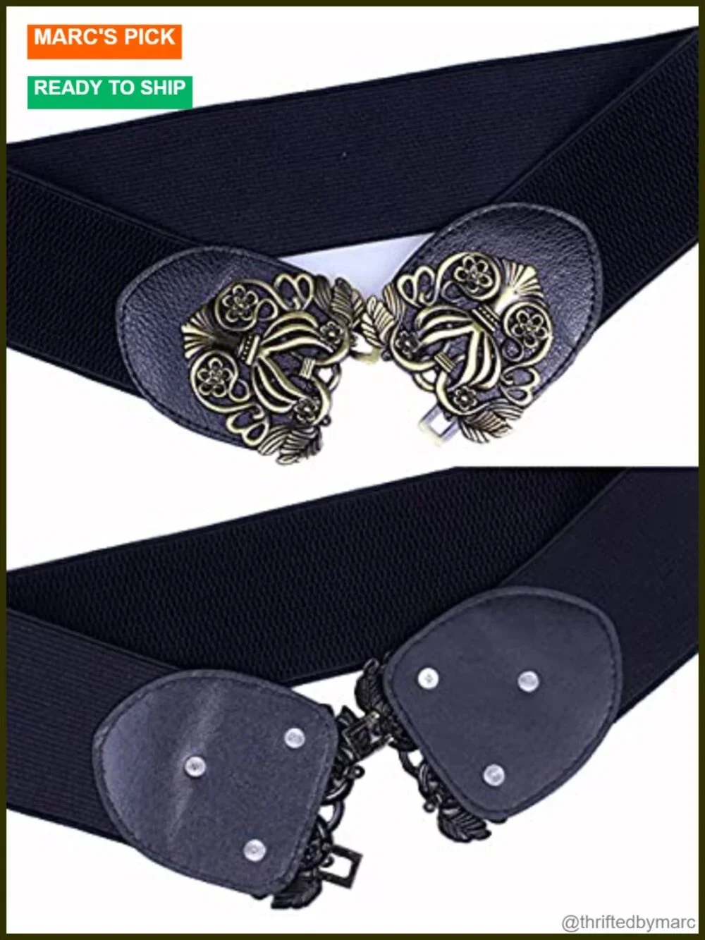 3-Pack Women's Wide Elastic Stretch Waist Belt with Metal Buckle